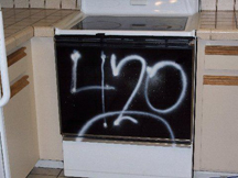 vandalized stove